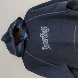 Hurley Hoodie Pocket Woman's Large Blue Patch Logo Cotton Blend Mid Weight